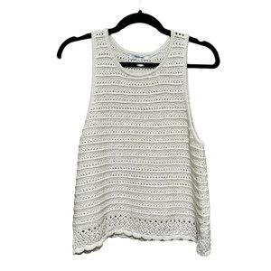 Madewell Kellen Crocheted Sweater Tank in Marled Vanilla